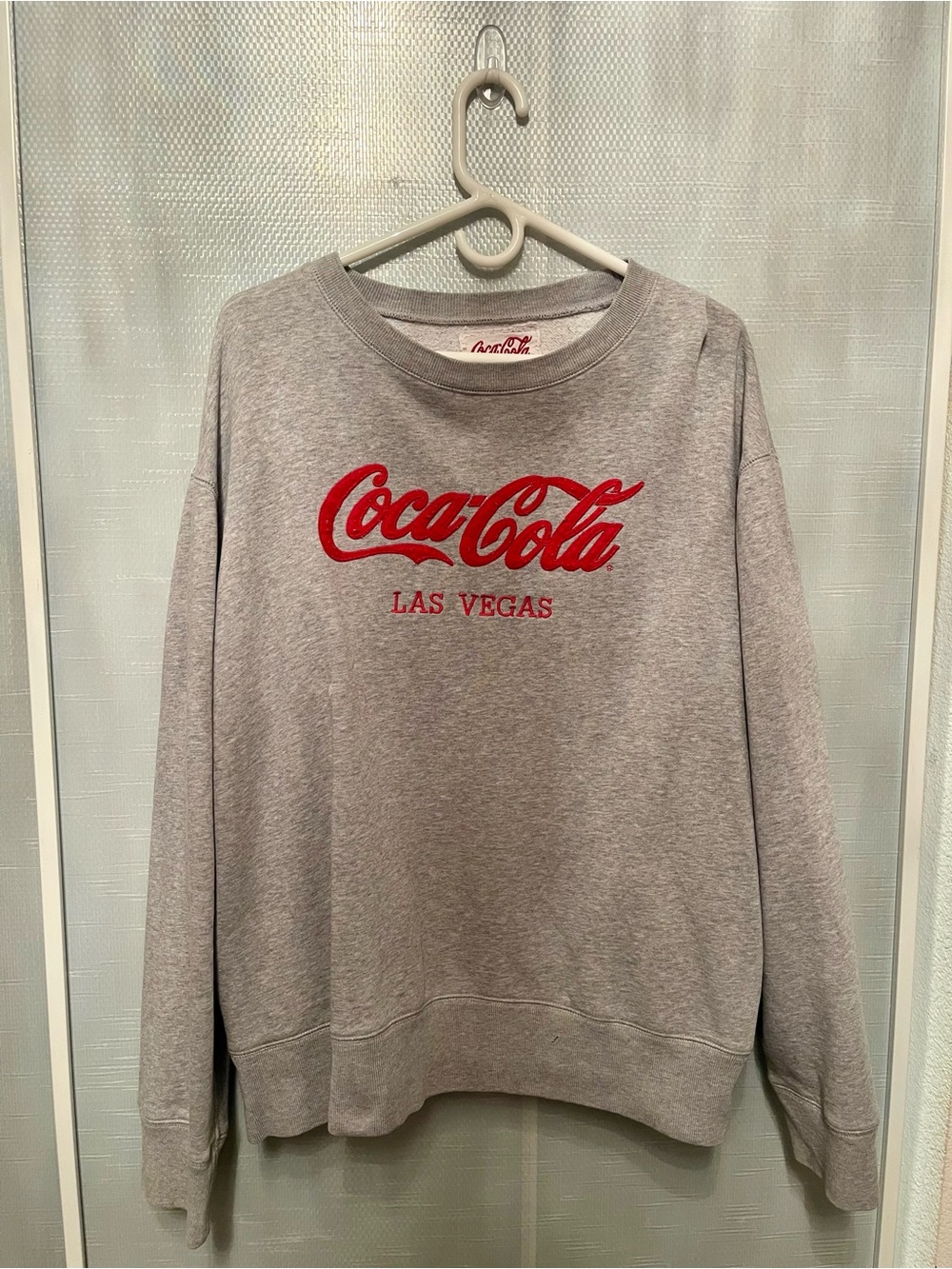 Coca Cola Gray Crewneck Sweatshirt with Red Logo